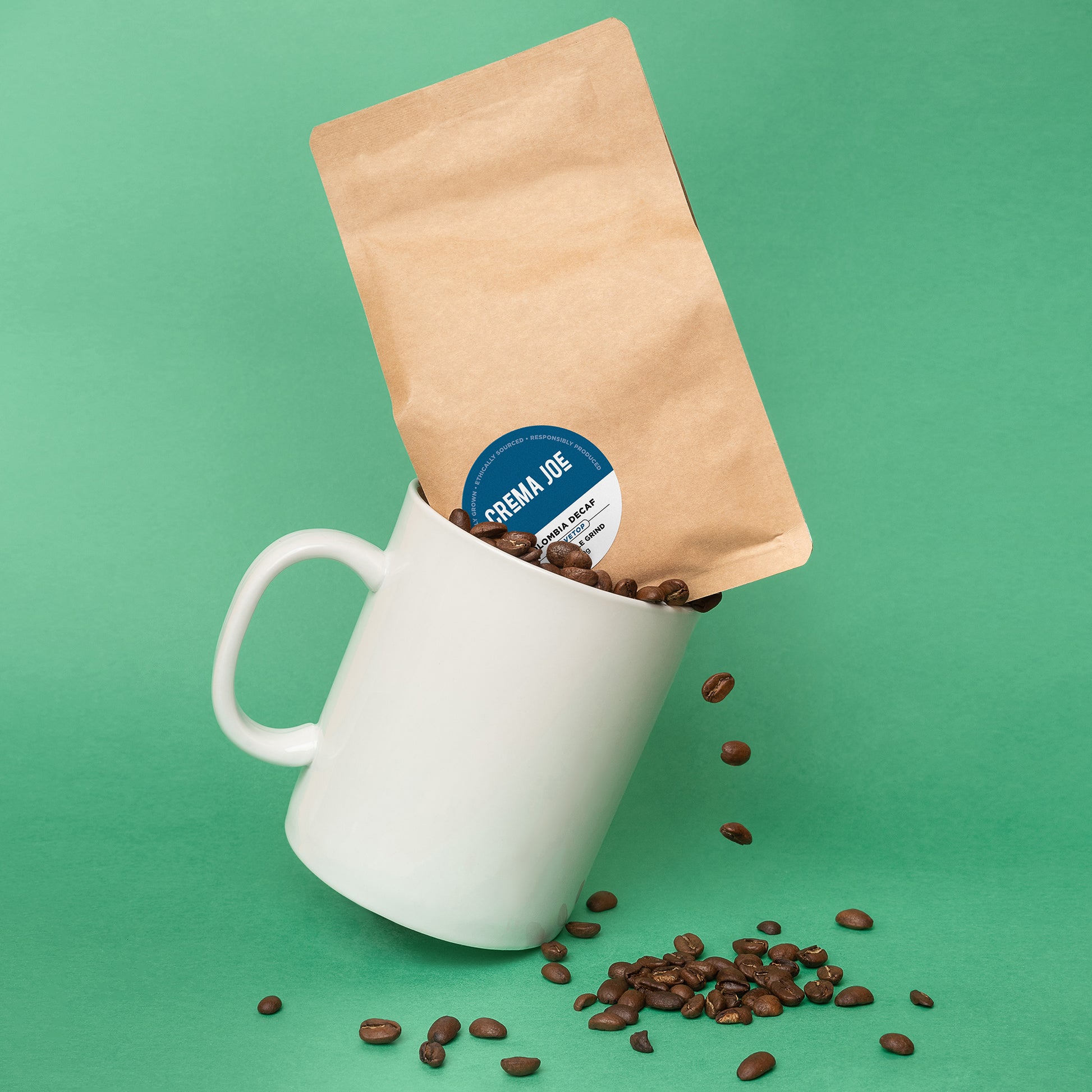 Decaf coffee for refilling coffee pods and capsules