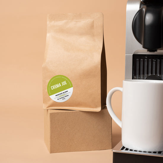 Crema Joe coffee range: ground & beans for coffee pods / capsules