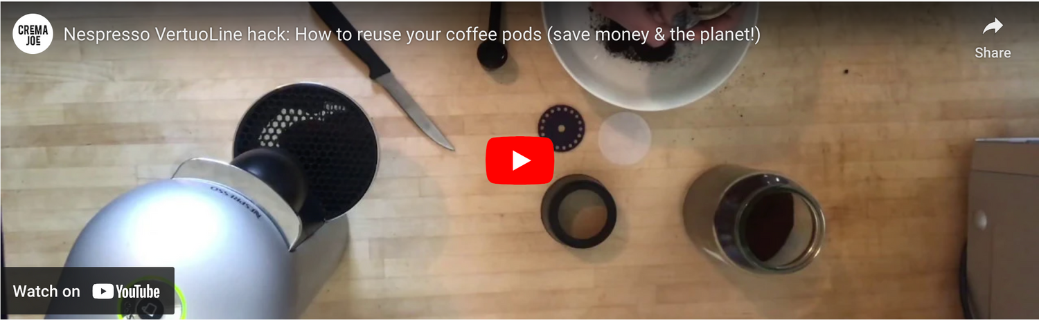 How to reuse Vertuo coffee pods using My Cap accessories Crema Joe